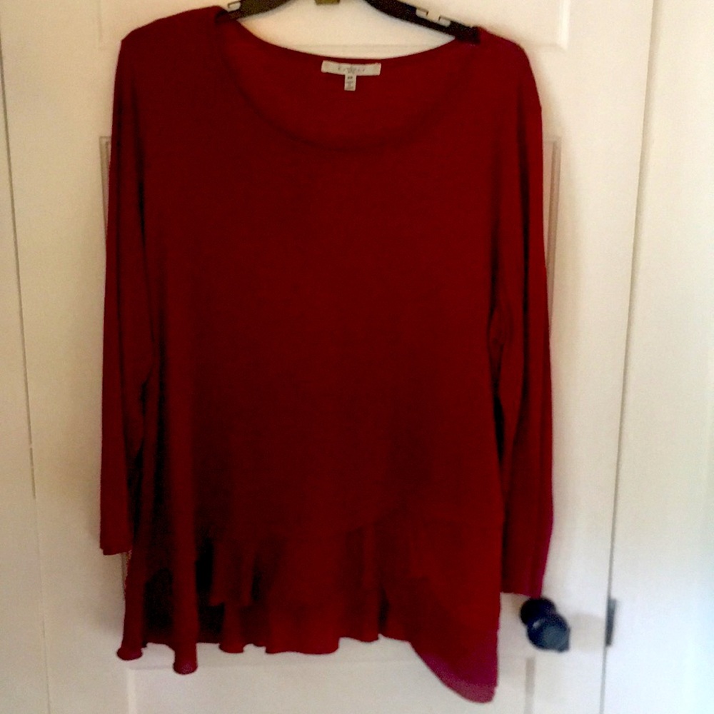 Beautiful Women’s Burgundy Top  3X Perfect for Christmas !!